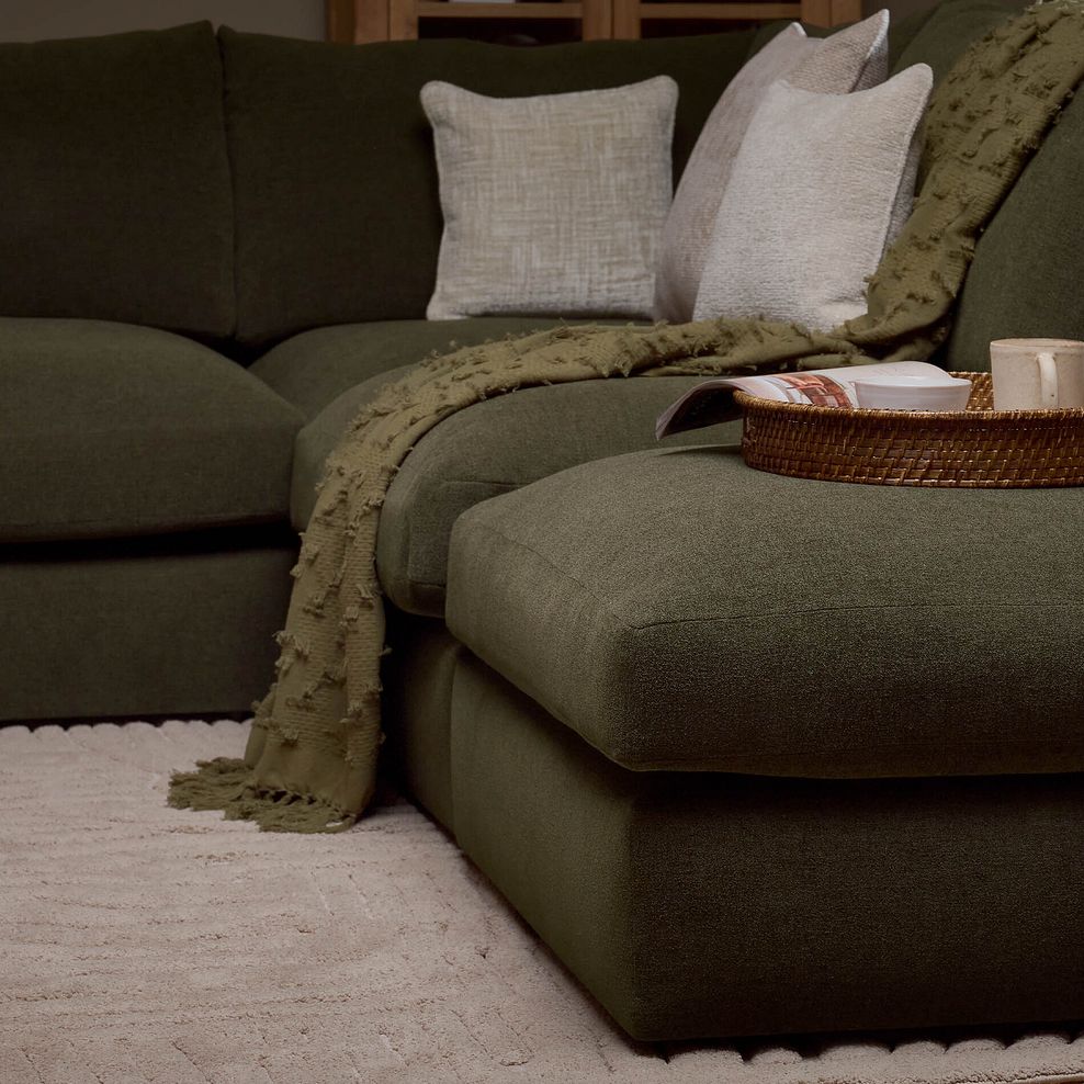 Elston Modular 4 Seat Left Hand Open End Corner Sofa in  in Penny Forest Fabric - Group 4 FOOT 3