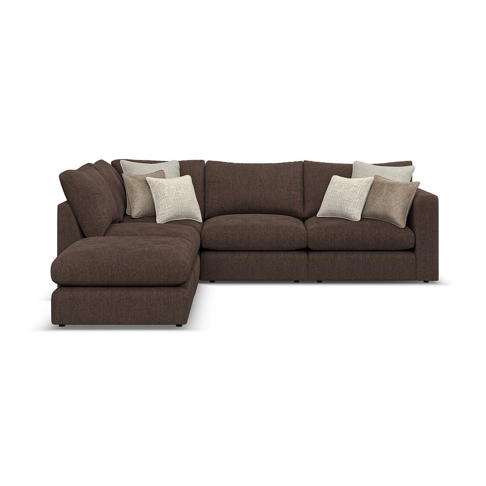 Elston Modular 4 Seat Right Hand Open End Corner Sofa in Penny Cacao Fabric - Group 5 FOOT 2