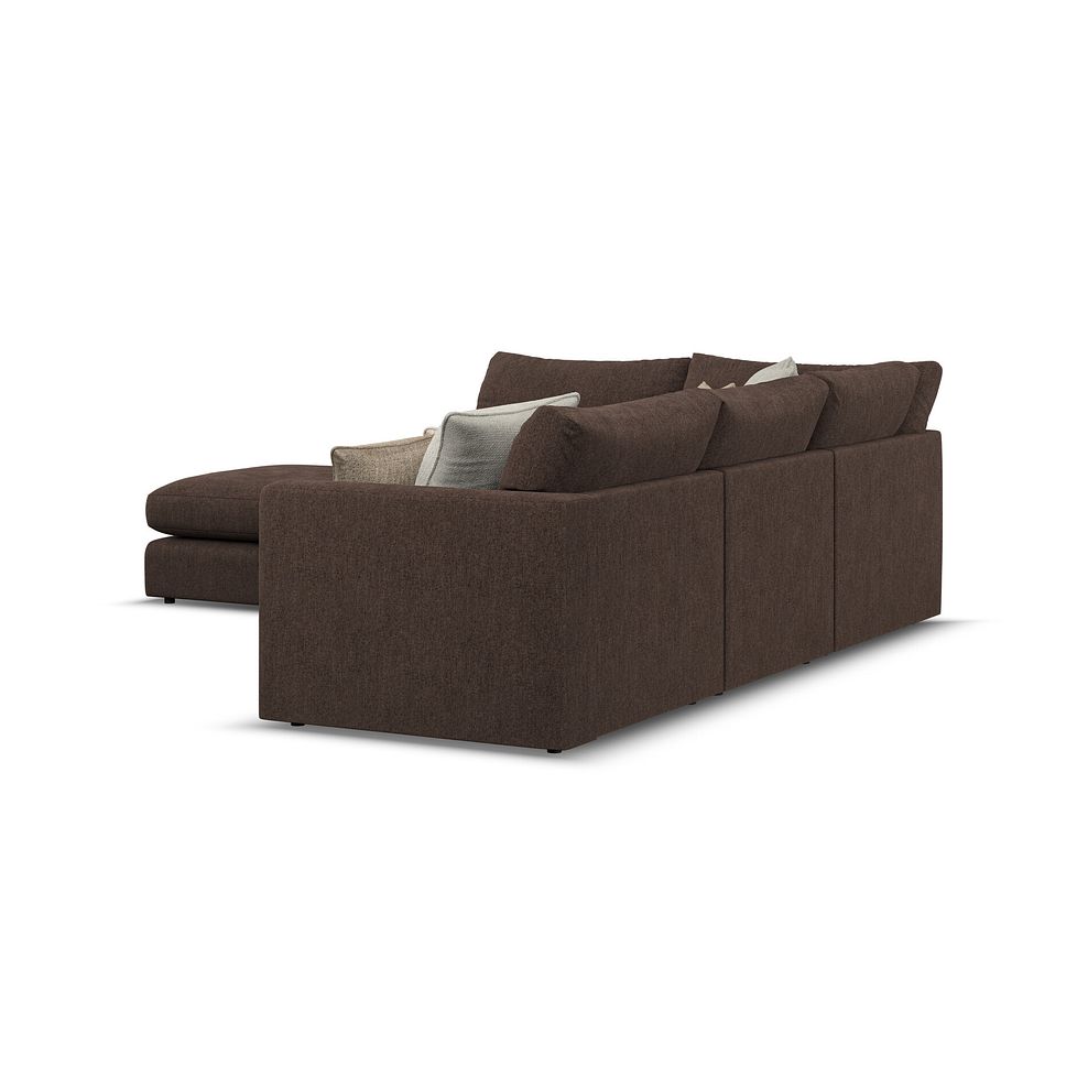 Elston Modular 4 Seat Right Hand Open End Corner Sofa in Penny Cacao Fabric - Group 5 FOOT 3