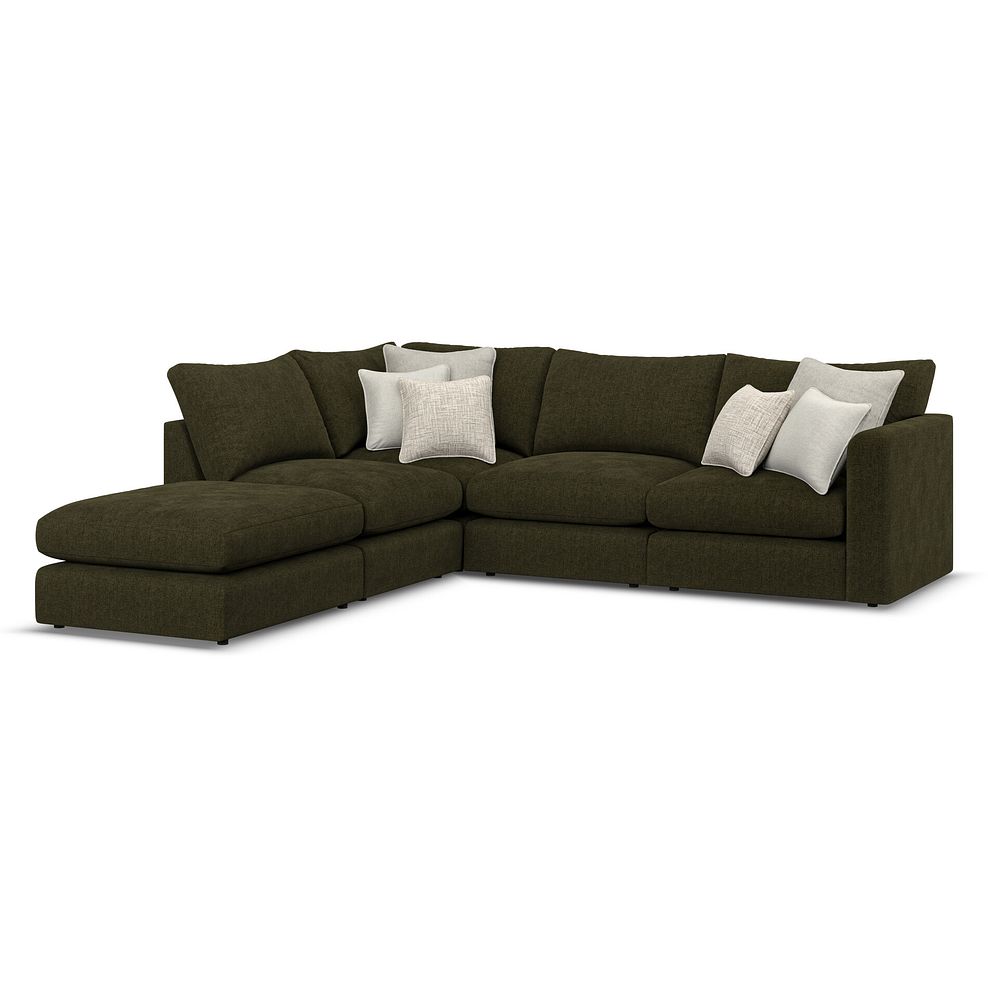 Elston Modular 4 Seat Right Hand Open End Corner Sofa in Penny Forest Fabric - Group 5 FOOT 1