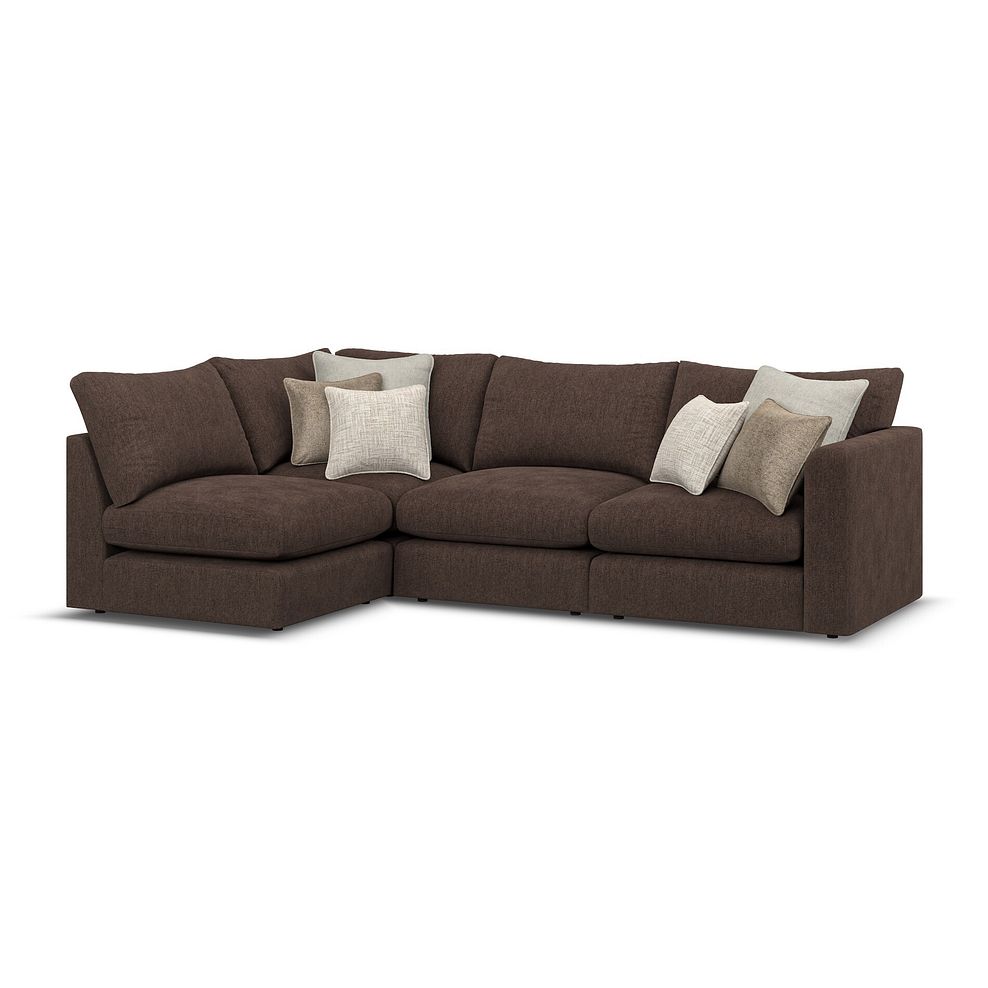 Elston 4 Seat Right Hand Modular Corner Sofa in Penny Cacao Fabric - Group 5 1
