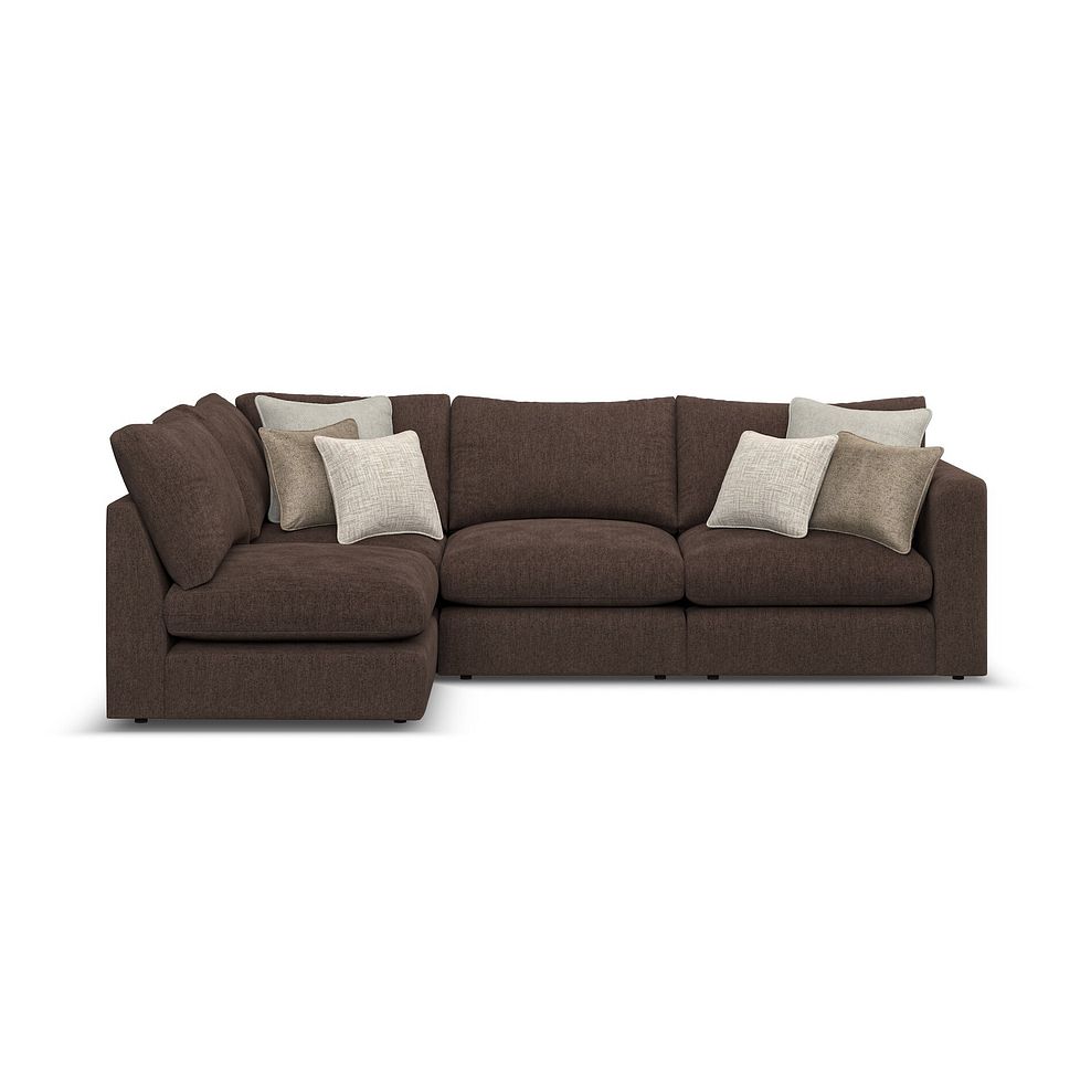 Elston 4 Seat Right Hand Modular Corner Sofa in Penny Cacao Fabric - Group 5 2