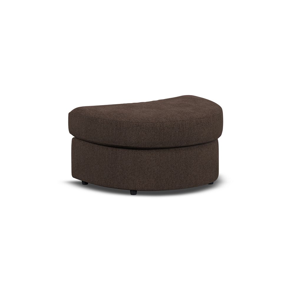 Elston Half Moon Footstool in Penny Cacao Fabric 1