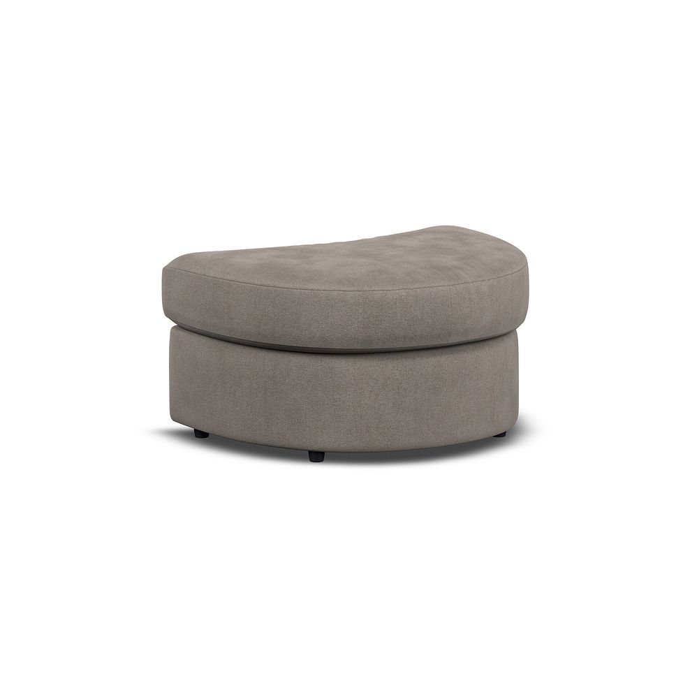 Elston Half Moon Footstool in Penny Clay Fabric 1