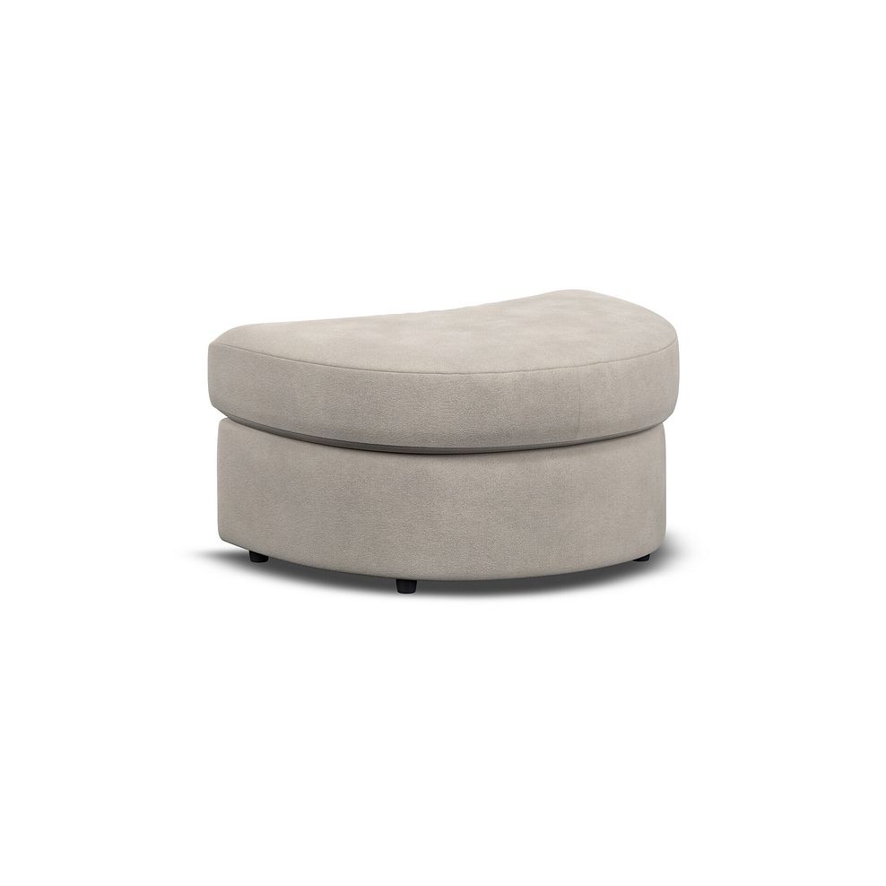 Elston Half Moon Footstool in Penny Dove Fabric 1