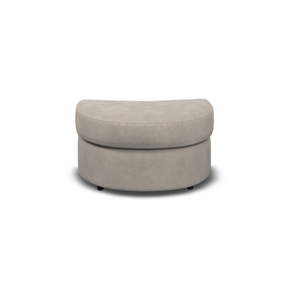 Elston Half Moon Footstool in Penny Mid Grey Fabric 2