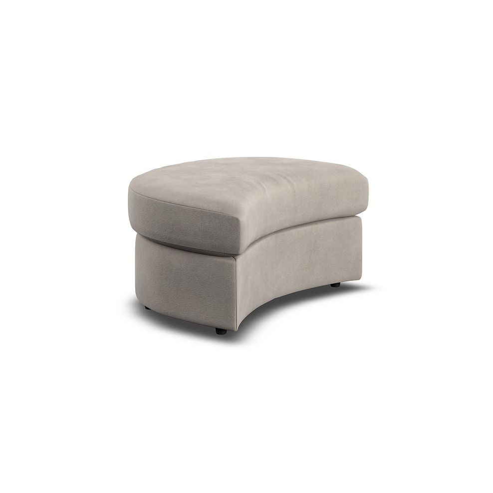 Elston Half Moon Footstool in Penny Mid Grey Fabric 3