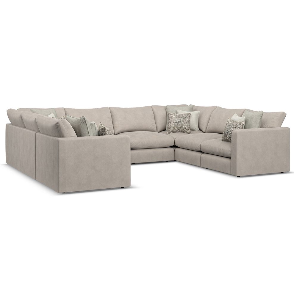 Elston Large U-Shape Modular Corner Sofa in Penny Mid Grey Fabric - Group 11 1