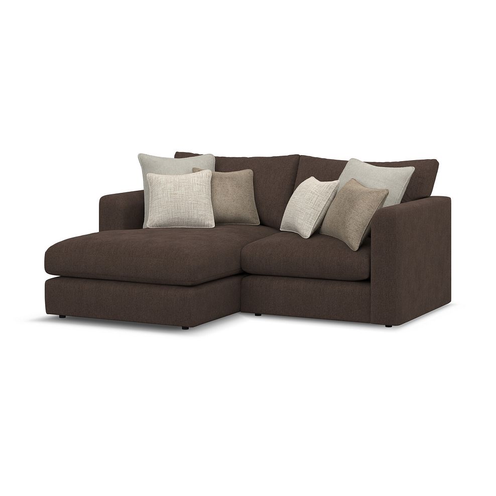Elston Modular 2 Seater Left Hand Compact Chaise Sofa in Penny Cacao Fabric - Group 12 1
