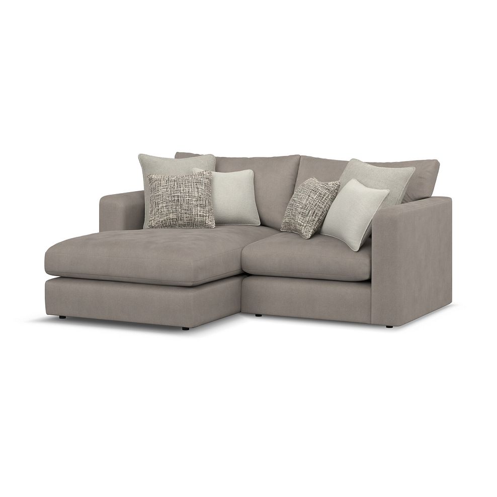 Elston Modular 2 Seater Left Hand Compact Chaise Sofa in Penny Clay Fabric - Group 12 1