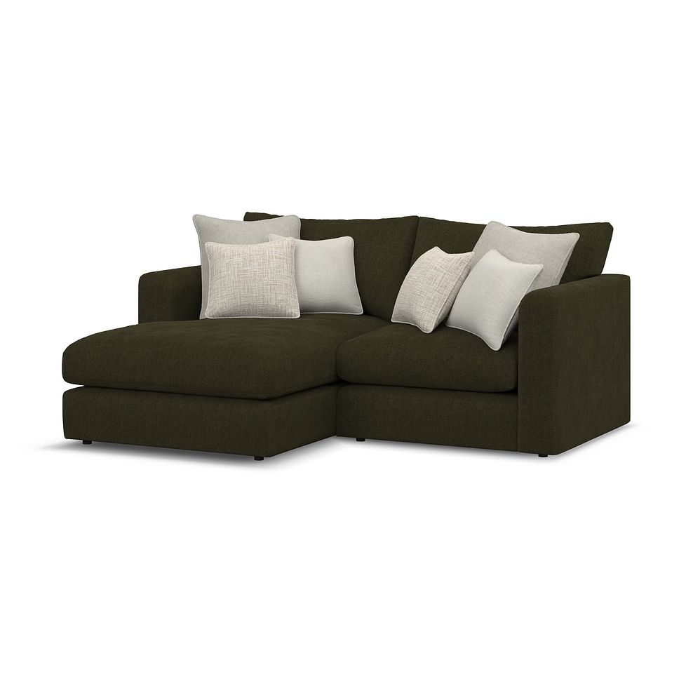 Elston Modular 2 Seater Left Hand Compact Chaise Sofa in Penny Forest Fabric - Group 12 1
