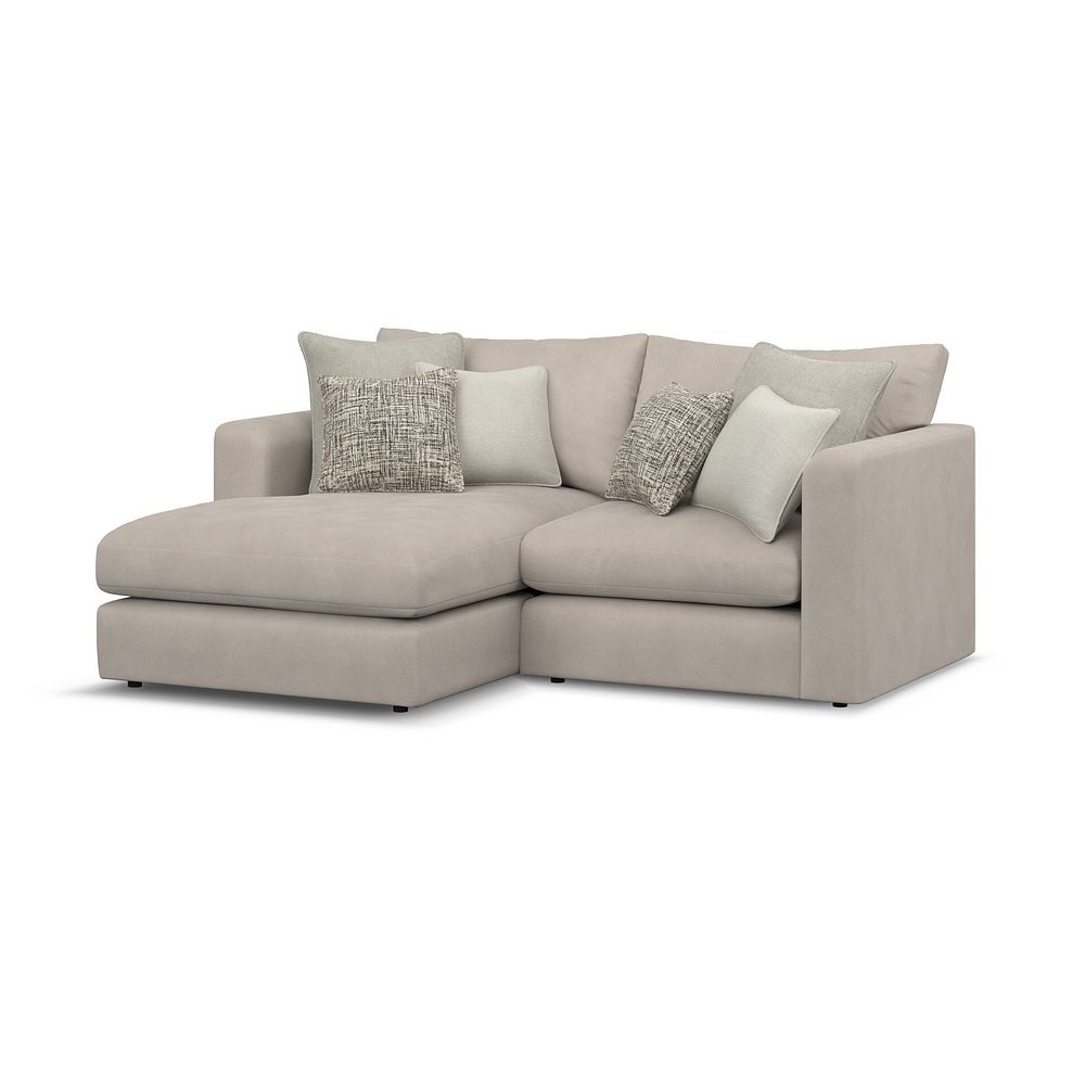 Elston Modular 2 Seater Left Hand Compact Chaise Sofa in Penny Mid Grey Fabric - Group 12 1