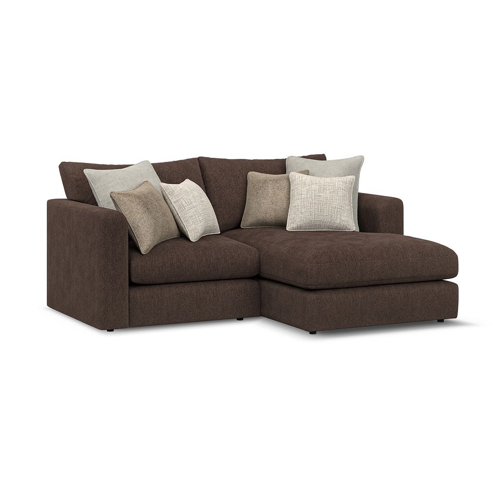 Elston Modular 2 Seater Right Hand Compact Chaise Sofa in Penny Cacao Fabric - Group 13 1