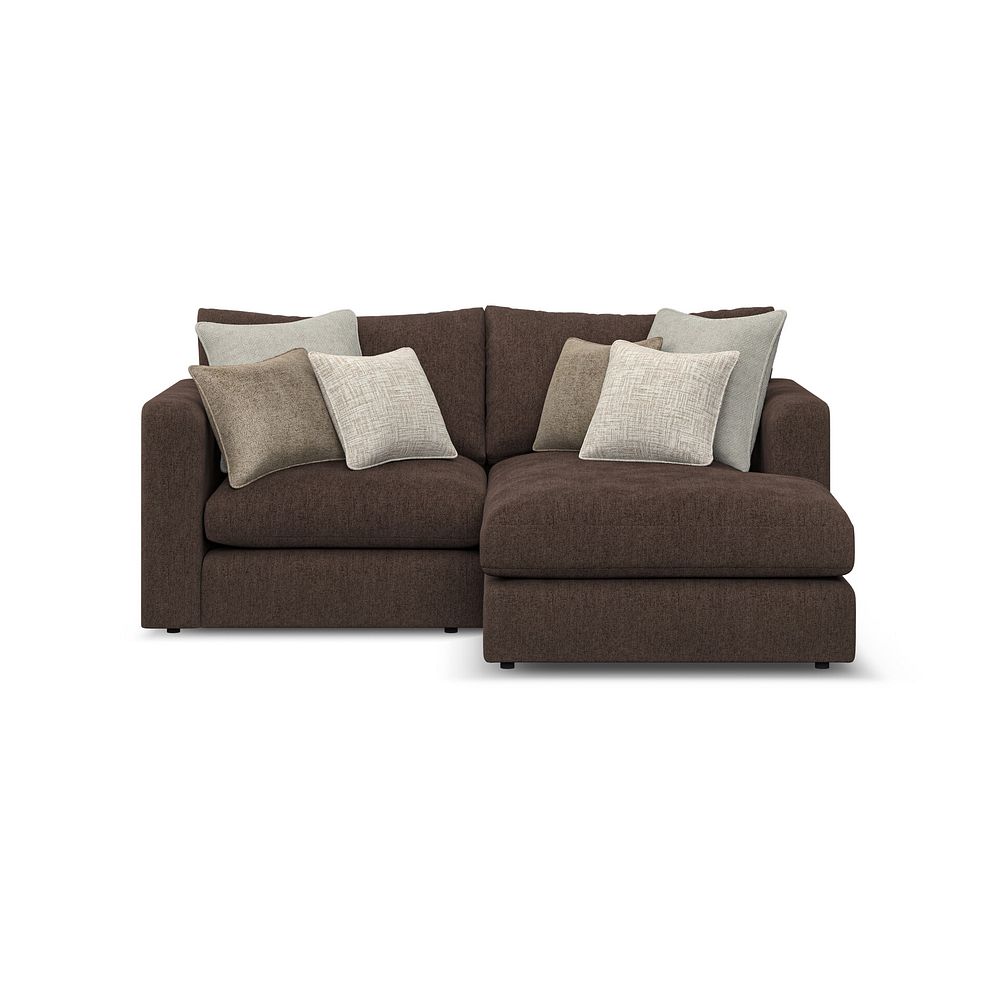 Elston Modular 2 Seater Right Hand Compact Chaise Sofa in Penny Cacao Fabric - Group 13 2