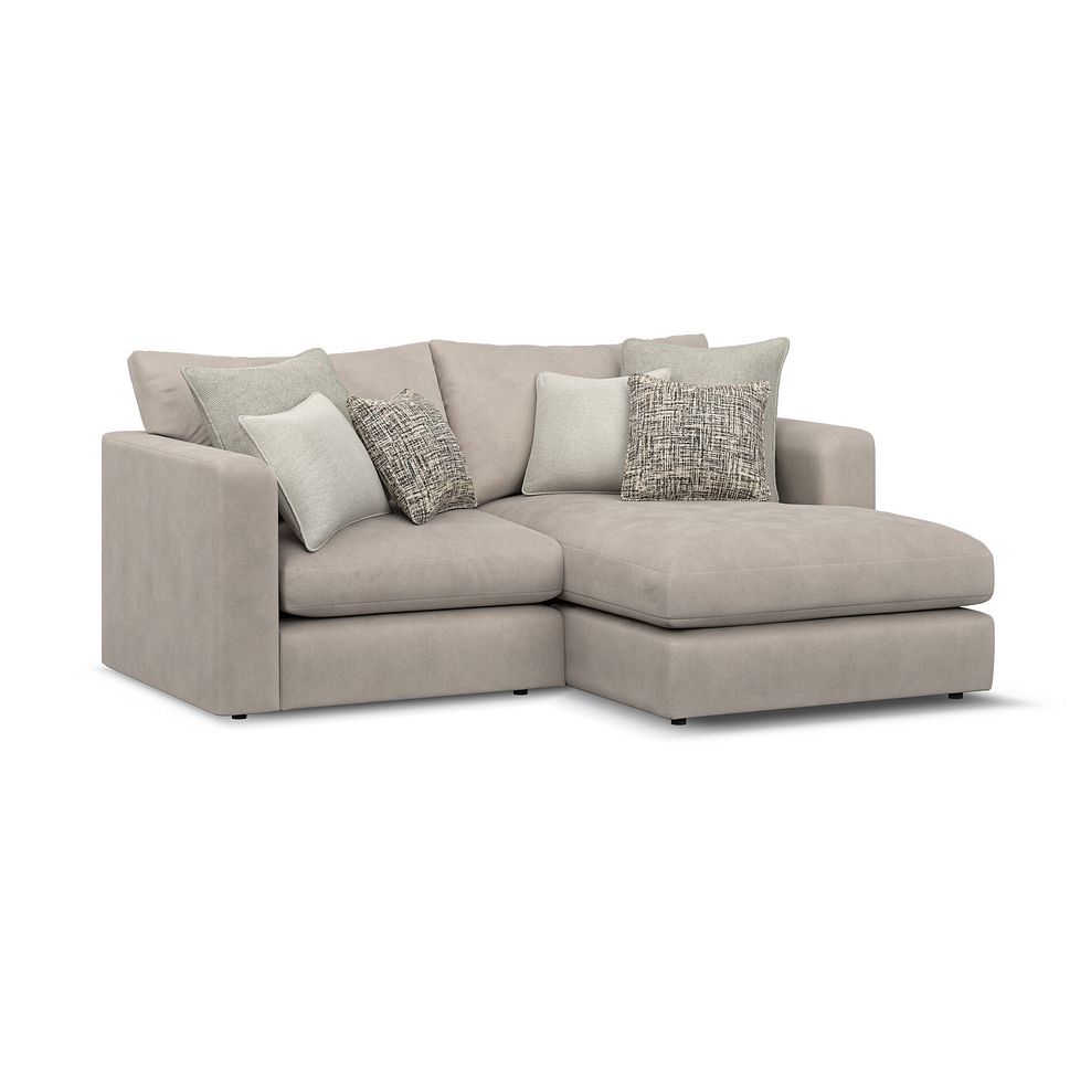Elston Modular 2 Seater Right Hand Compact Chaise Sofa in Penny Mid Grey Fabric - Group 13 1
