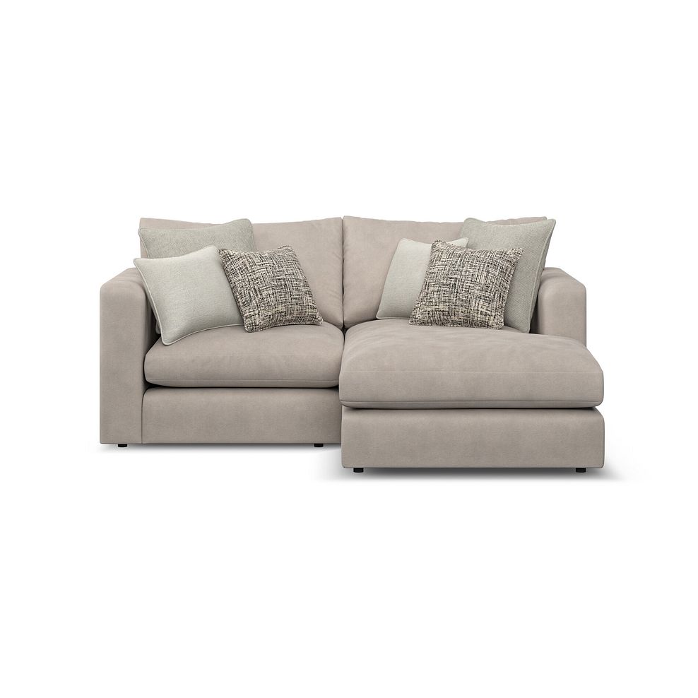 Elston Modular 2 Seater Right Hand Compact Chaise Sofa in Penny Mid Grey Fabric - Group 13 2