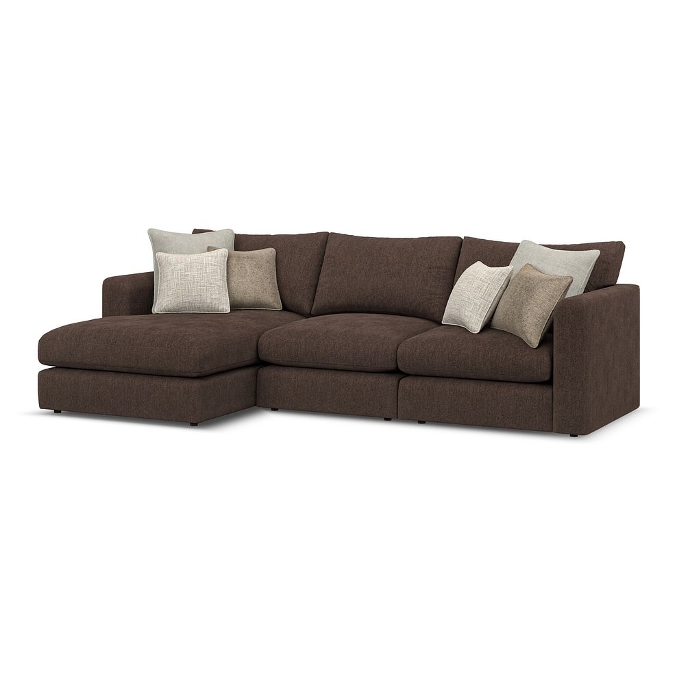 Elston Modular 3 Seater Left Hand Chaise Sofa in Penny Cacao Fabric - Group 14 1