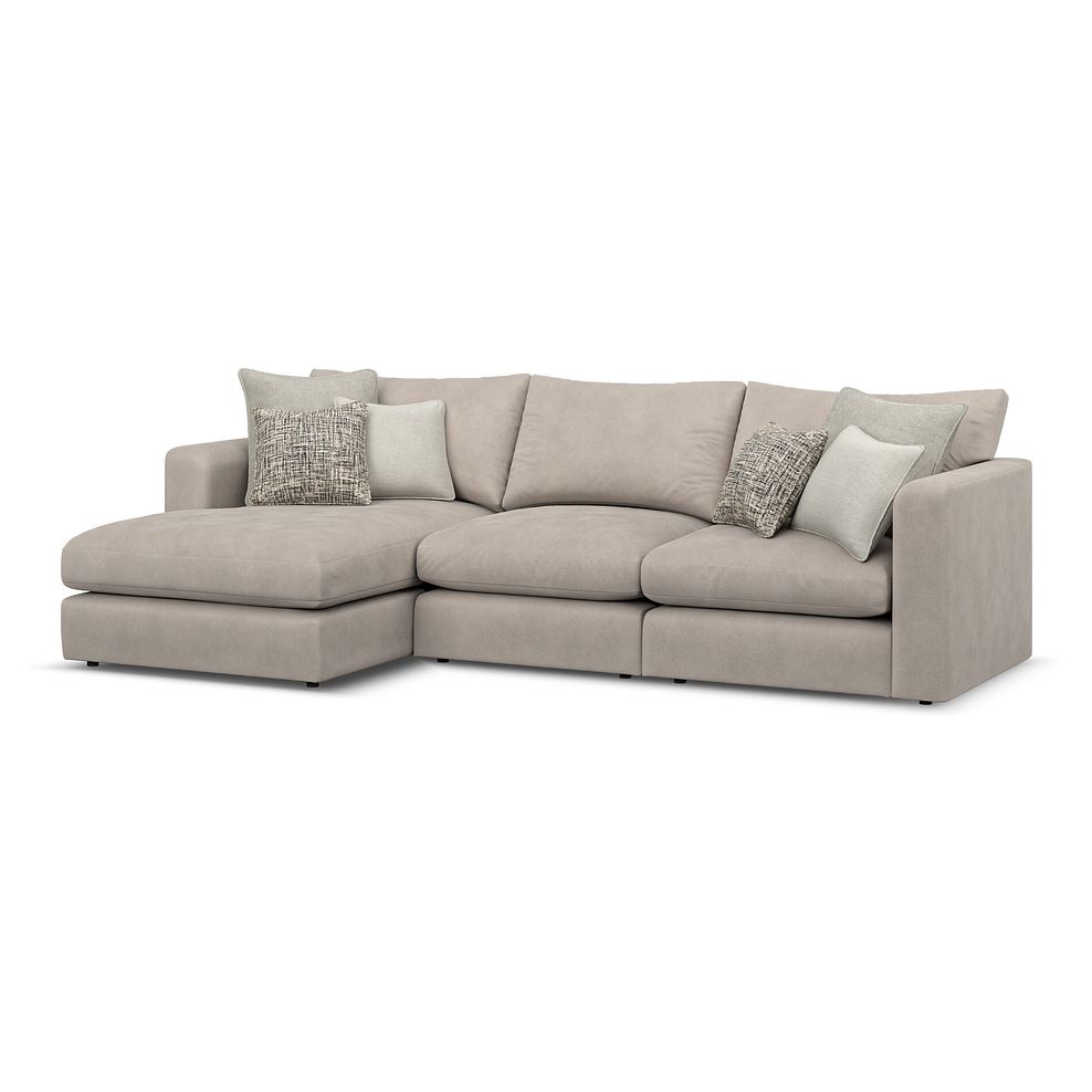 Elston Modular 3 Seater Left Hand Chaise Sofa in Penny Mid Grey Fabric - Group 14 1