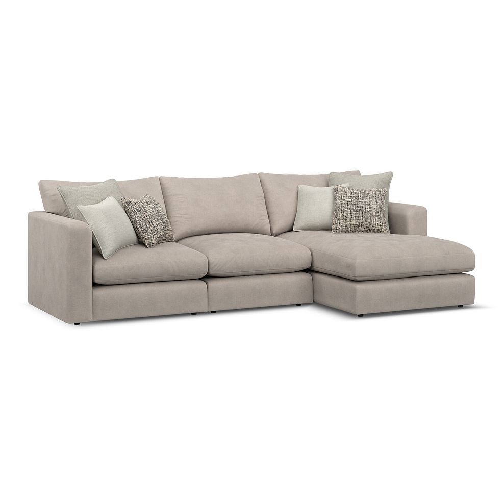 Elston Modular 3 Seater Right Hand Chaise Sofa in Penny Mid Grey Fabric - Group 15 1