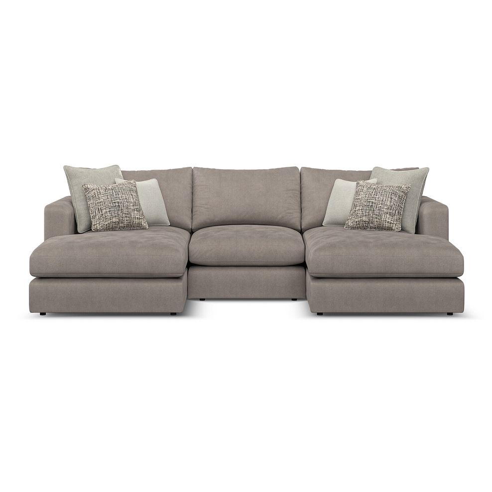 Elston Modular 3 Seater U-Shape Chaise Sofa in Penny Clay Fabric - Group 16 2