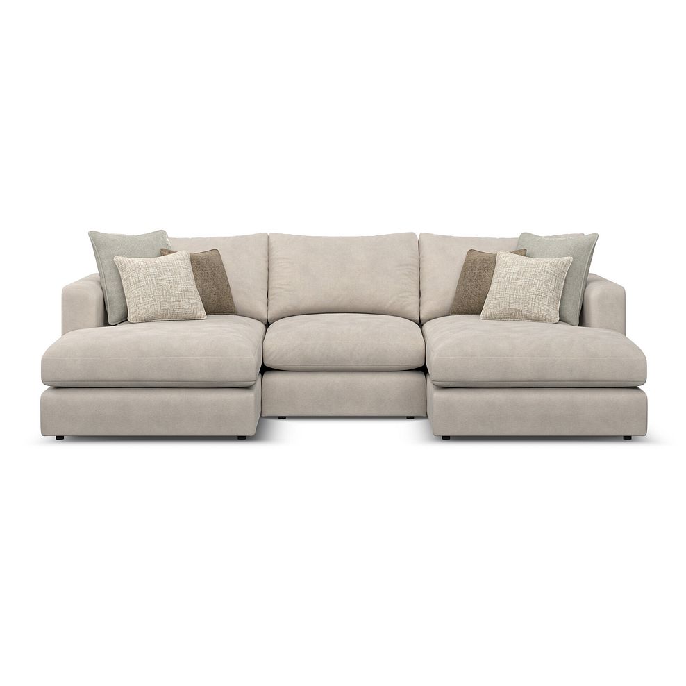 Elston Modular 3 Seater U-Shape Chaise Sofa in Penny Dove Fabric - Group 16 2