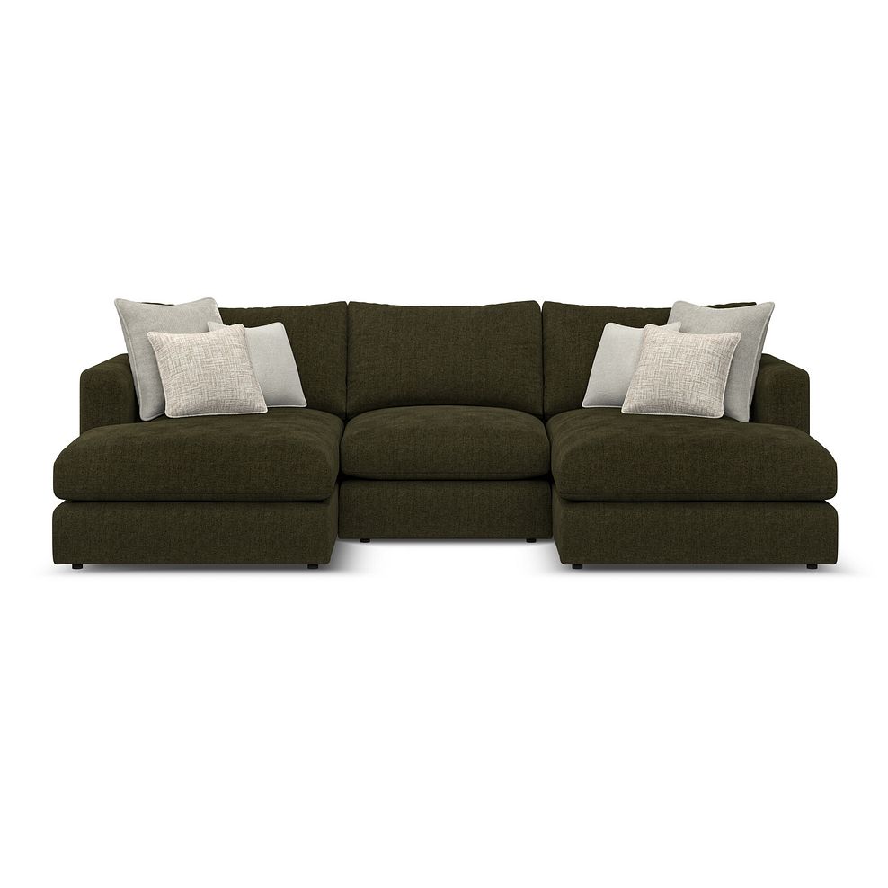 Elston Modular 3 Seater U-Shape Chaise Sofa in Penny Forest Fabric - Group 16 2