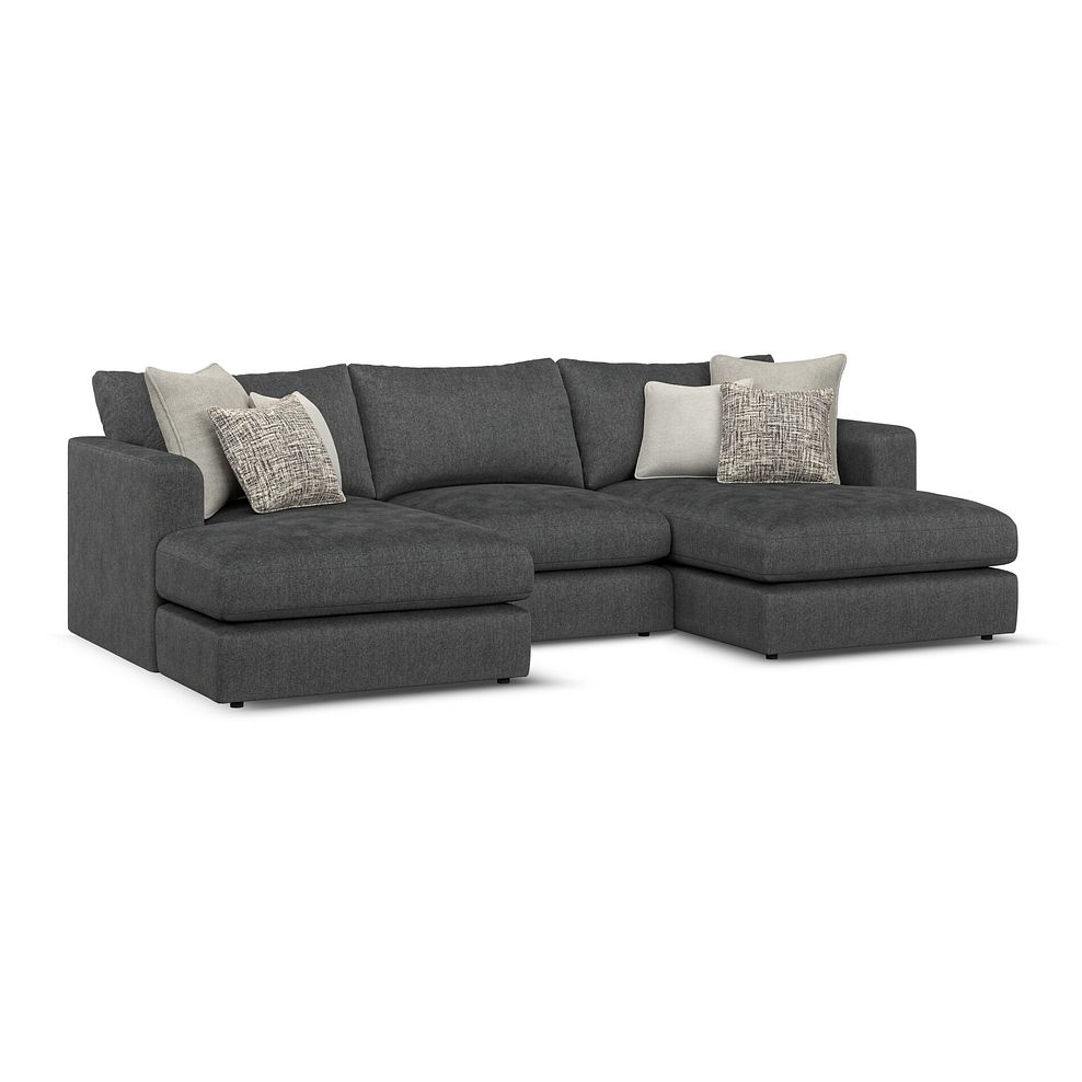 Elston Modular 3 Seater U-Shape Chaise Sofa in Penny Whisp Fabric - Group 16 1