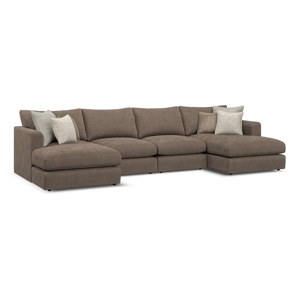 Elston Modular 4 Seater U-Shape Chaise Sofa in Penny Burrow Fabric - Group 17 1
