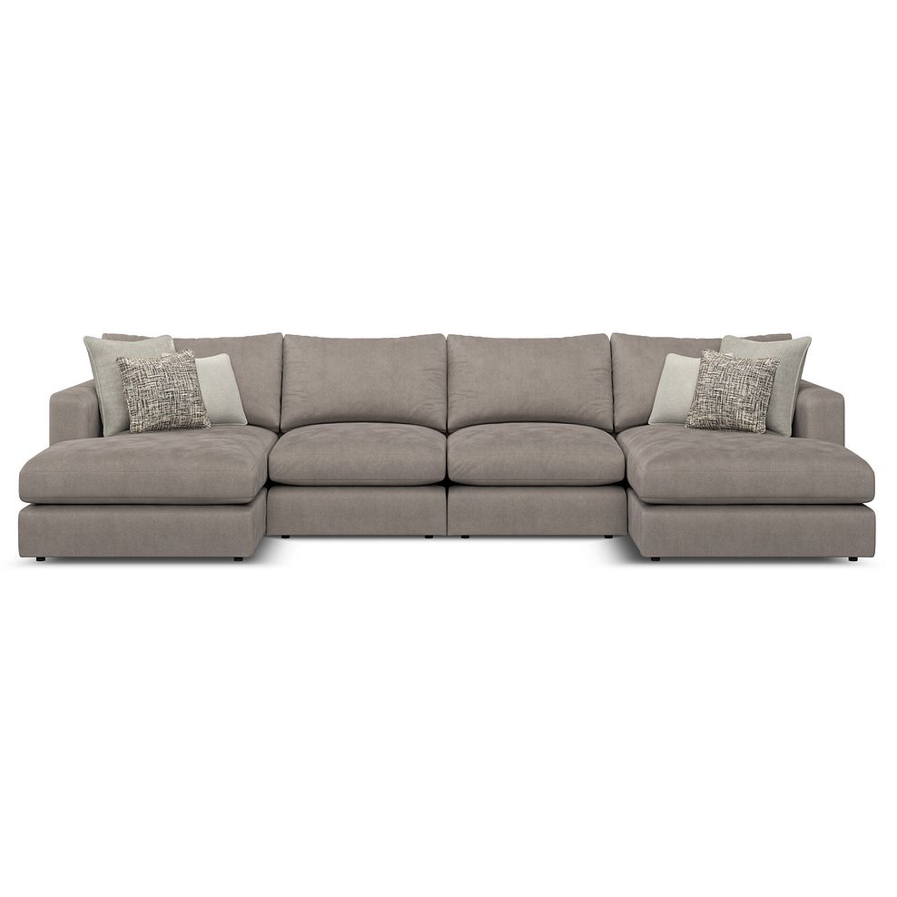 Elston Modular 4 Seater U-Shape Chaise Sofa in Penny Clay Fabric - Group 17 2
