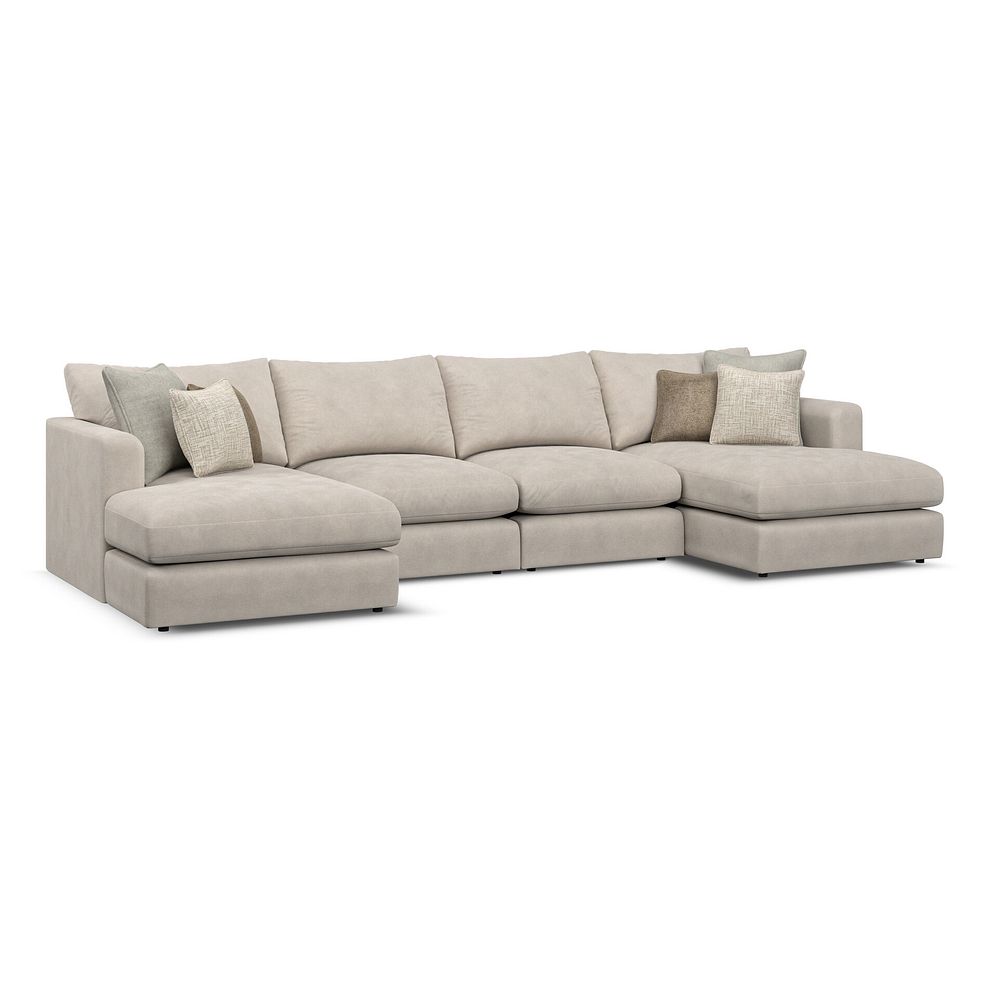 Elston Modular 4 Seater U-Shape Chaise Sofa in Penny Dove Fabric - Group 17 1