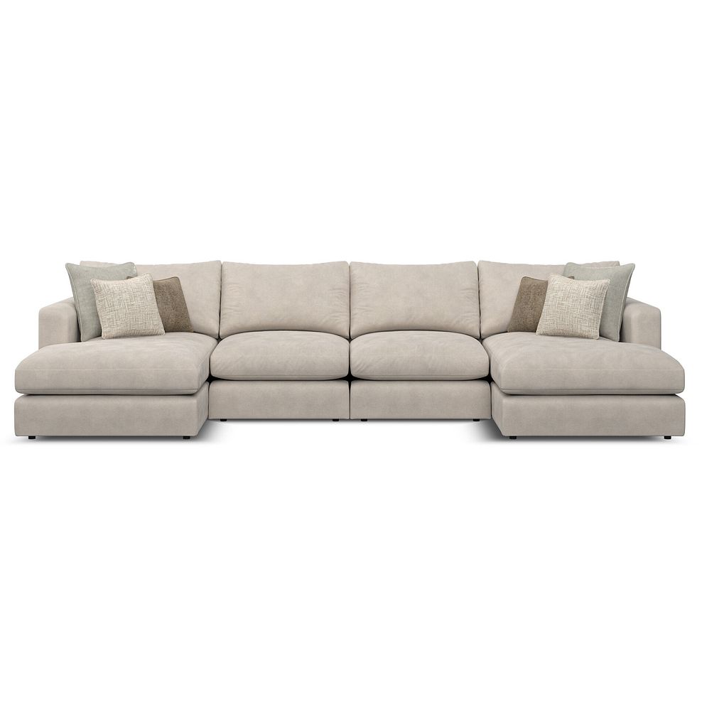 Elston Modular 4 Seater U-Shape Chaise Sofa in Penny Dove Fabric - Group 17 2