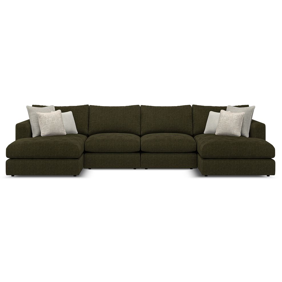 Elston Modular 4 Seater U-Shape Chaise Sofa in Penny Forest Fabric - Group 17 2