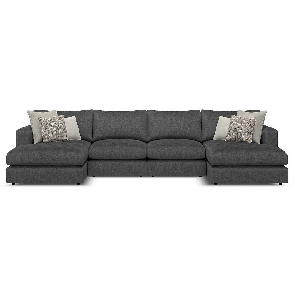 Elston Modular 4 Seater U-Shape Chaise Sofa in Penny Whisp Fabric - Group 17 2