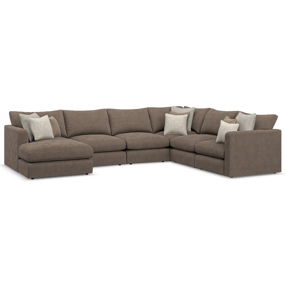Elston Modular 6 Seater Left Hand Corner Sofa with Chaise in Penny Burrow Fabric - Group 18 1