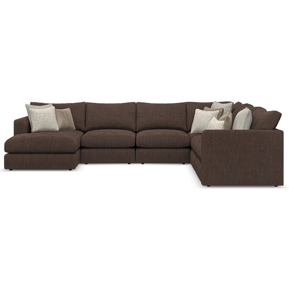 Elston Modular 6 Seater Left Hand Corner Sofa with Chaise in Penny Cacao Fabric - Group 18 2