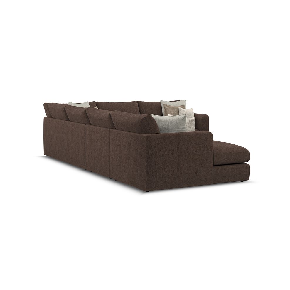 Elston Modular 6 Seater Left Hand Corner Sofa with Chaise in Penny Cacao Fabric - Group 18 3