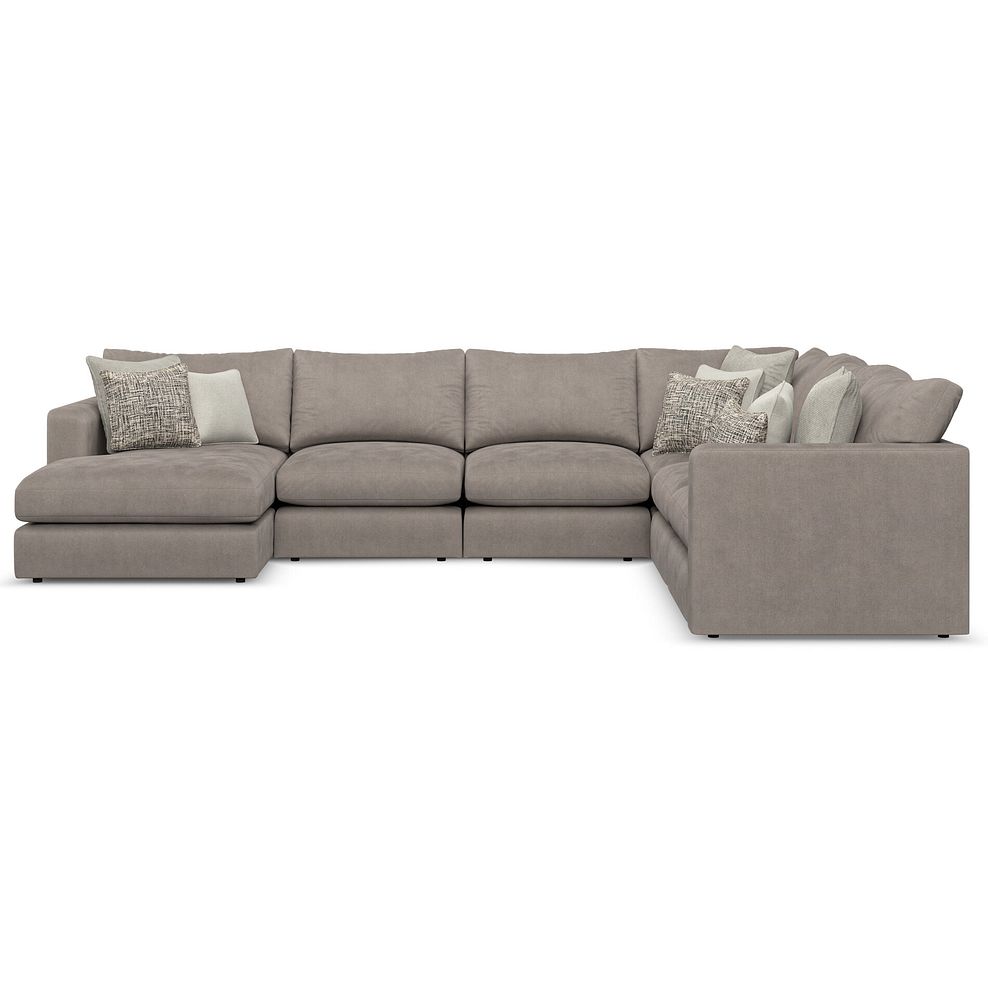 Elston Modular 6 Seater Left Hand Corner Sofa with Chaise in Penny Clay Fabric - Group 18 2