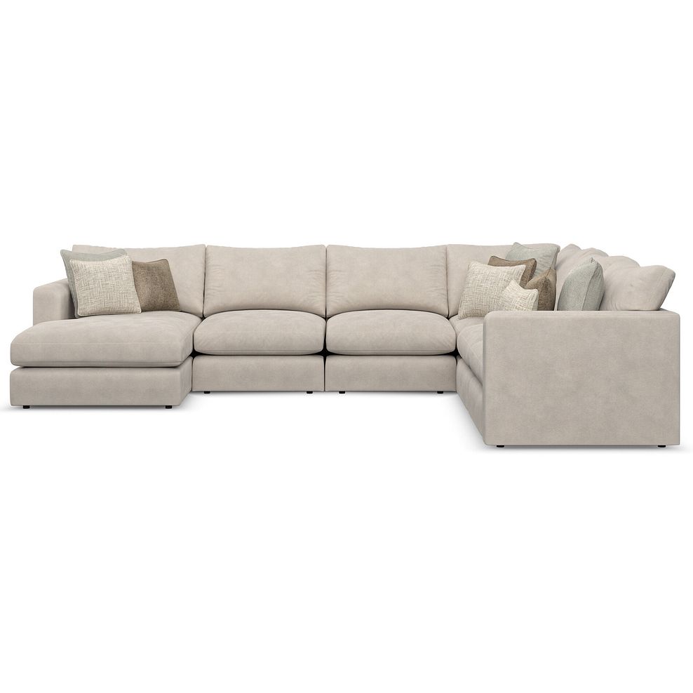 Elston Modular 6 Seater Left Hand Corner Sofa with Chaise in Penny Dove Fabric - Group 18 2