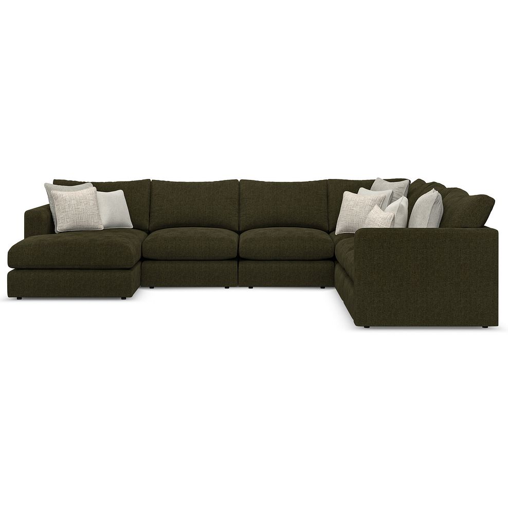 Elston Modular 6 Seater Left Hand Corner Sofa with Chaise in Penny Forest Fabric - Group 18 2