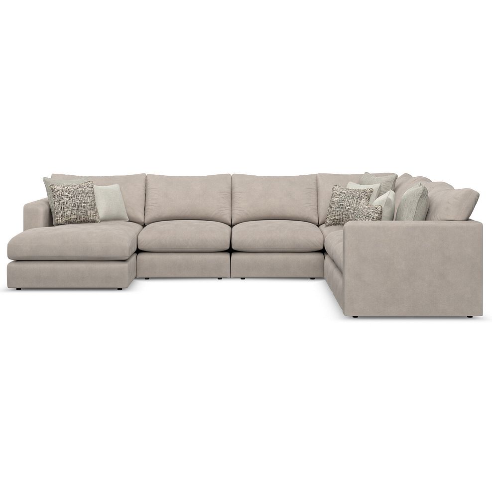 Elston Modular 6 Seater Left Hand Corner Sofa with Chaise in Penny Mid Grey Fabric - Group 18 2