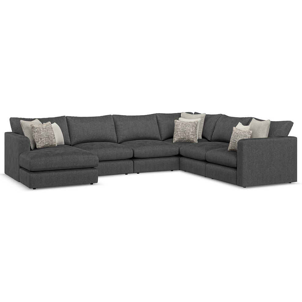Elston Modular 6 Seater Left Hand Corner Sofa with Chaise in Penny Whisp Fabric - Group 18 1