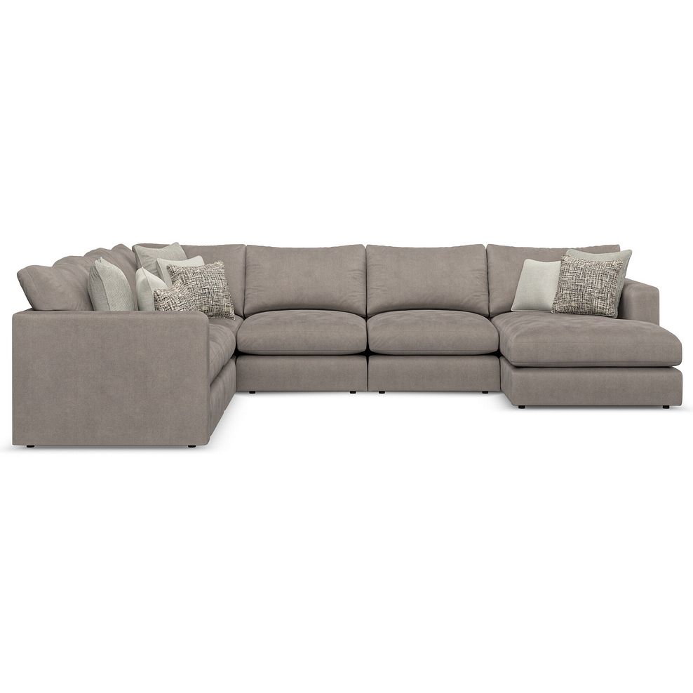 Elston Modular 6 Seater Right Hand Corner Sofa with Chaise in Penny Clay Fabric - Group 19 2