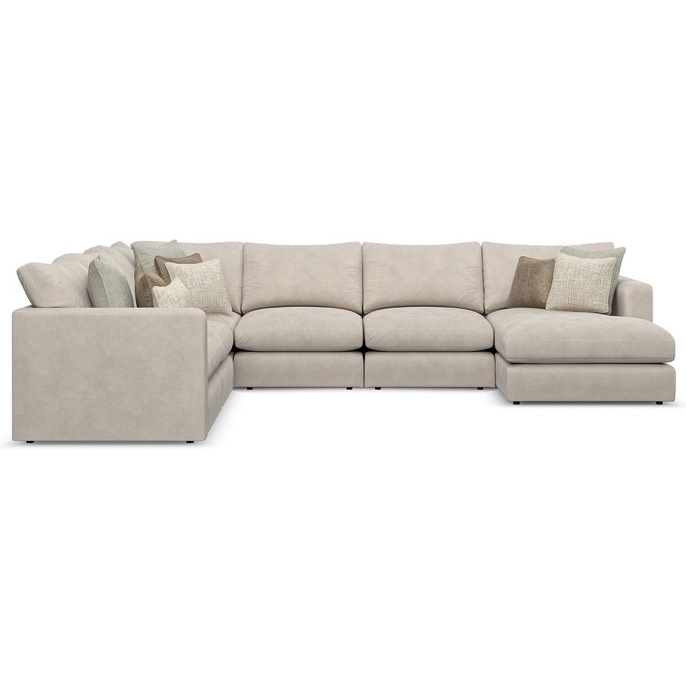 Elston Modular 6 Seater Right Hand Corner Sofa with Chaise in Penny Dove Fabric - Group 19 2