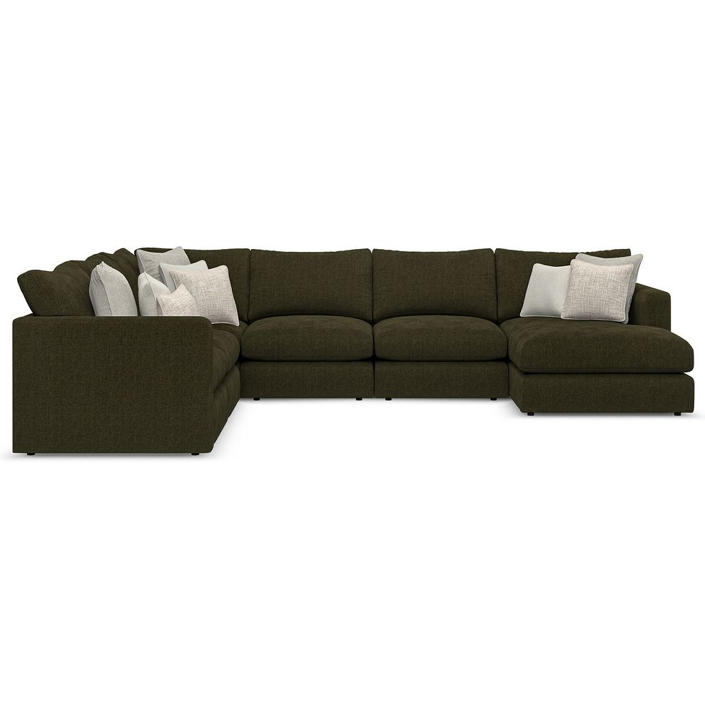 Elston Modular 6 Seater Right Hand Corner Sofa with Chaise in Penny Forest Fabric - Group 19 2