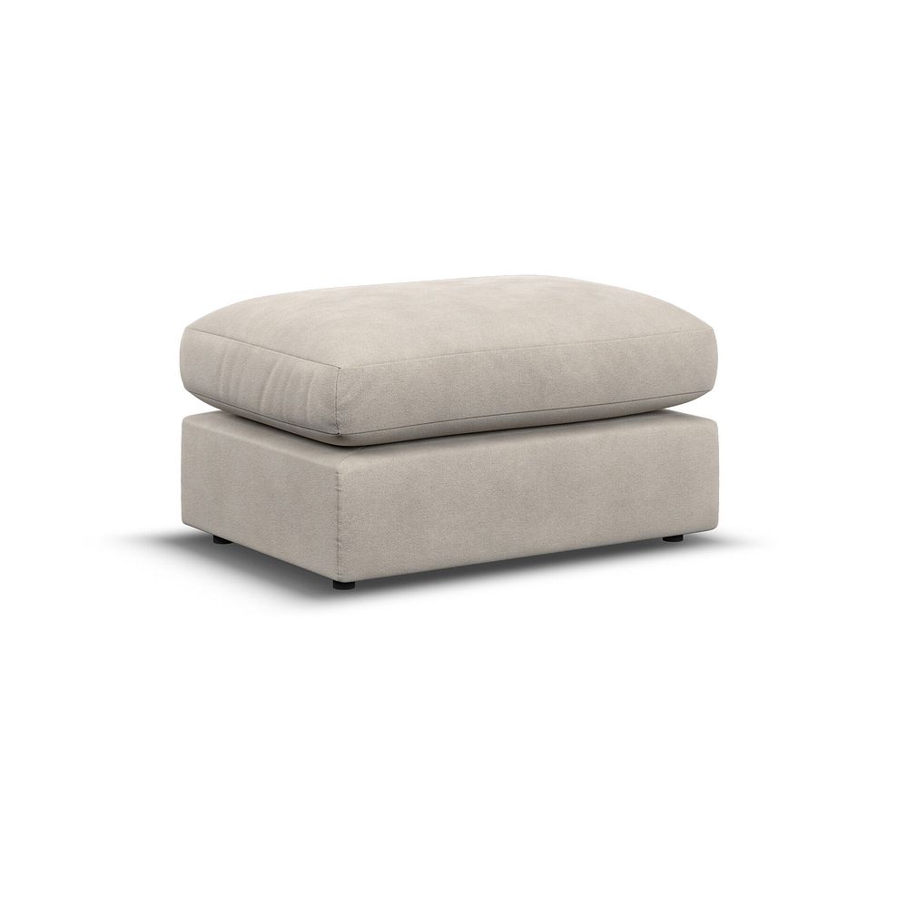 Elston Small Fender Footstool in Penny Dove Fabric 1