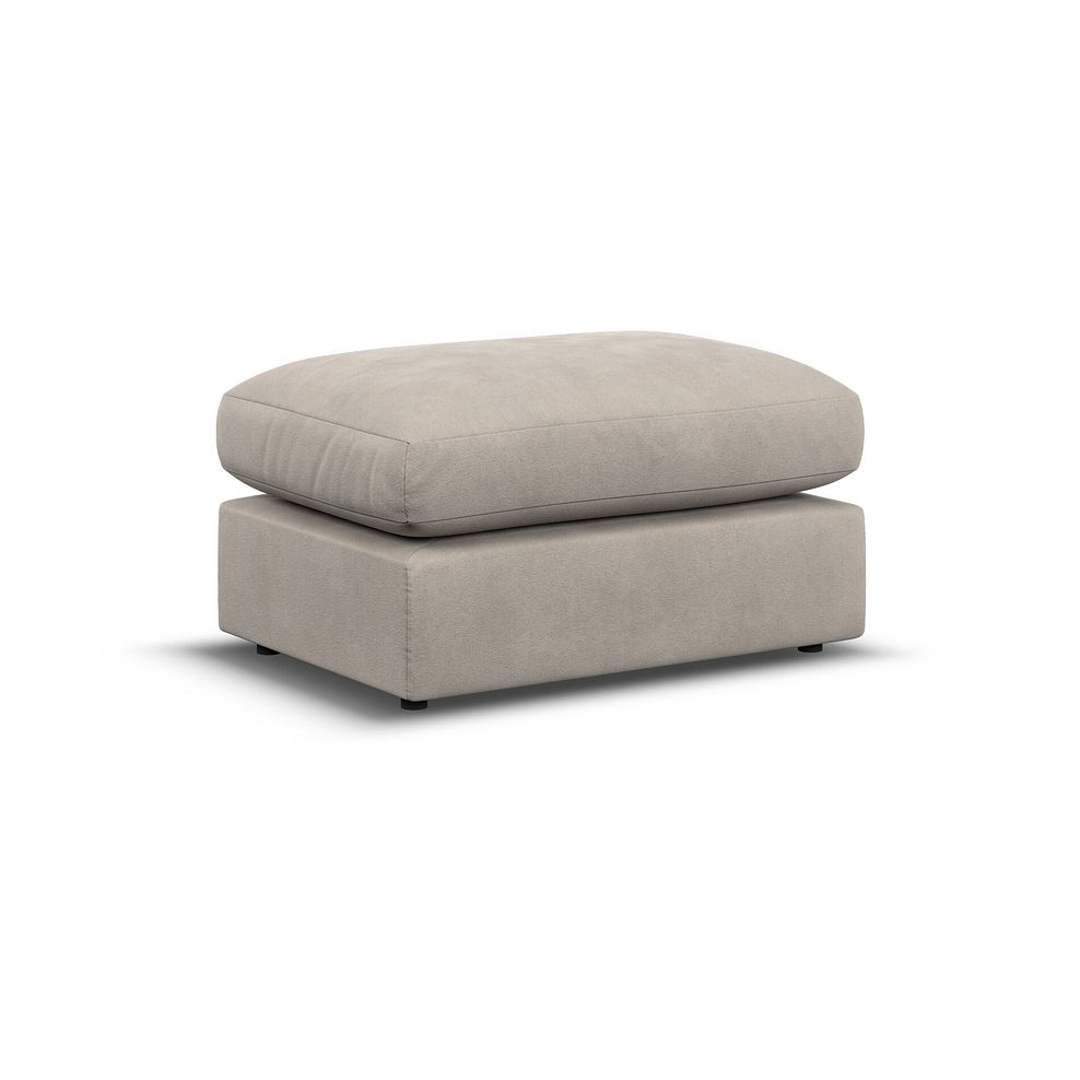Elston Small Fender Footstool in Penny Mid Grey Fabric 1