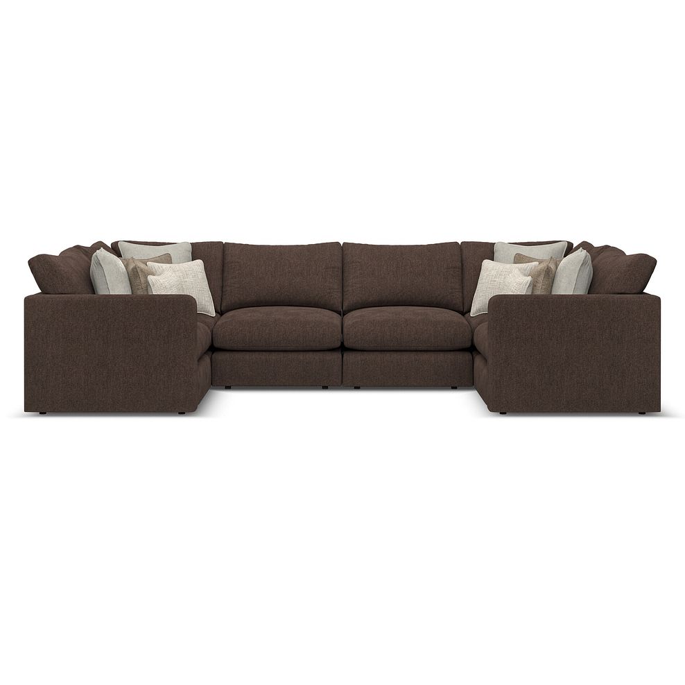 Elston Small U-Shape Modular Corner Sofa in Penny Cacao Fabric - Group 10 2