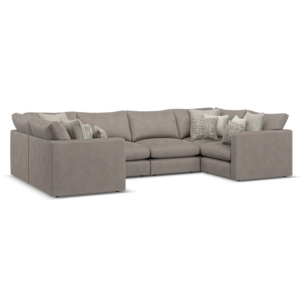 Elston Small U-Shape Modular Corner Sofa in Penny Clay Fabric - Group 10 1