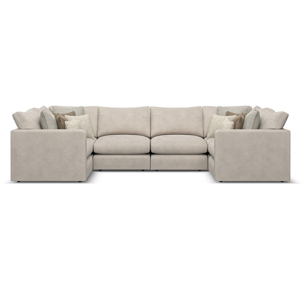 Elston Small U-Shape Modular Corner Sofa in Penny Dove Fabric - Group 10 2