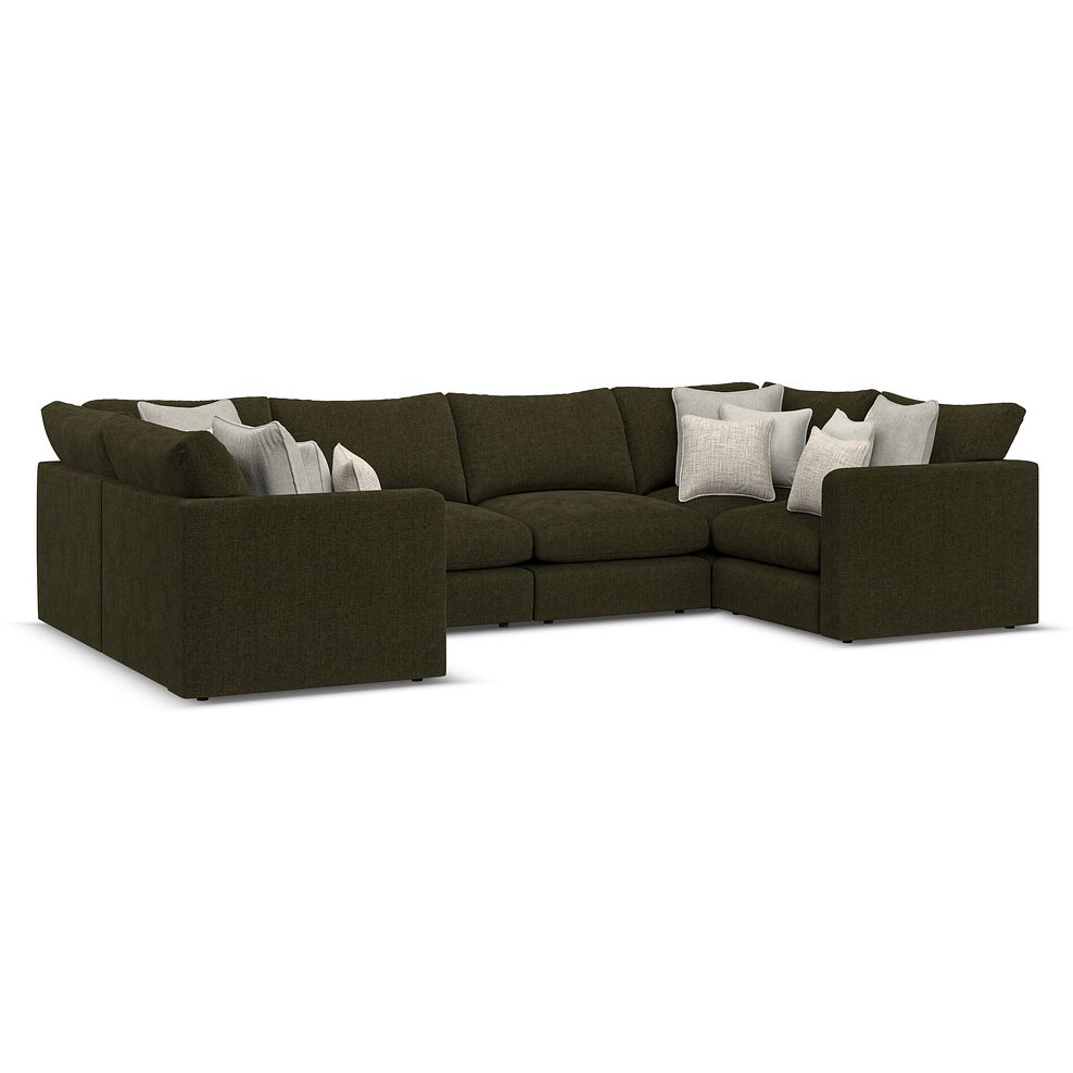 Elston Small U-Shape Modular Corner Sofa in Penny Forest Fabric - Group 10 1